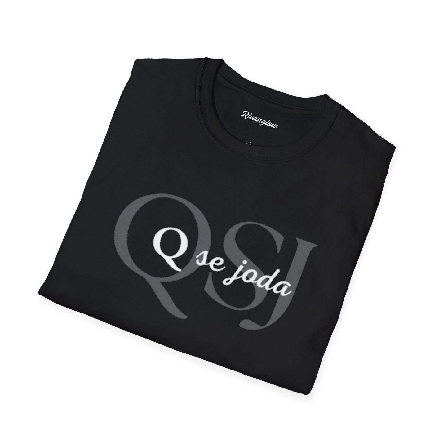 Unisex Soft-Style T-Shirt with QSJ Logo(Black/white)
