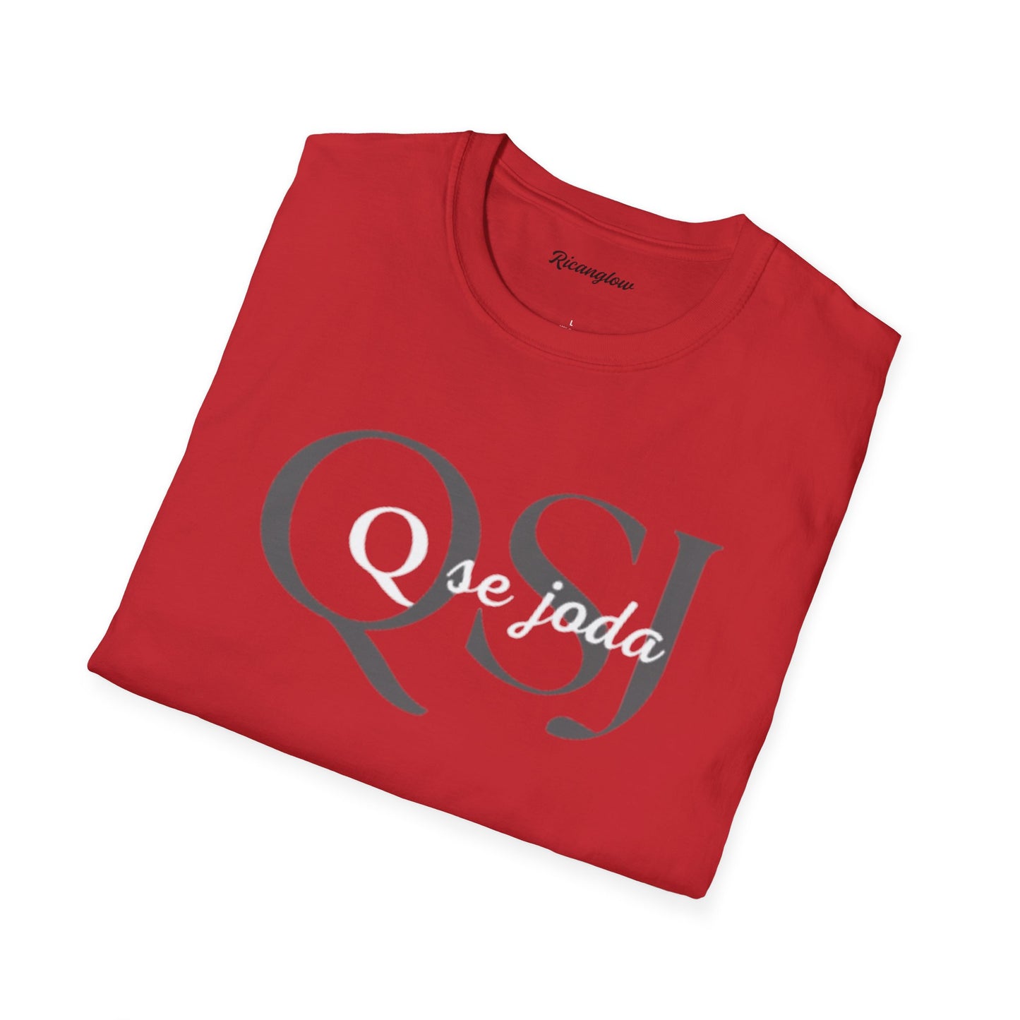 Unisex Soft-Style T-Shirt with QSJ Logo(Black/white)