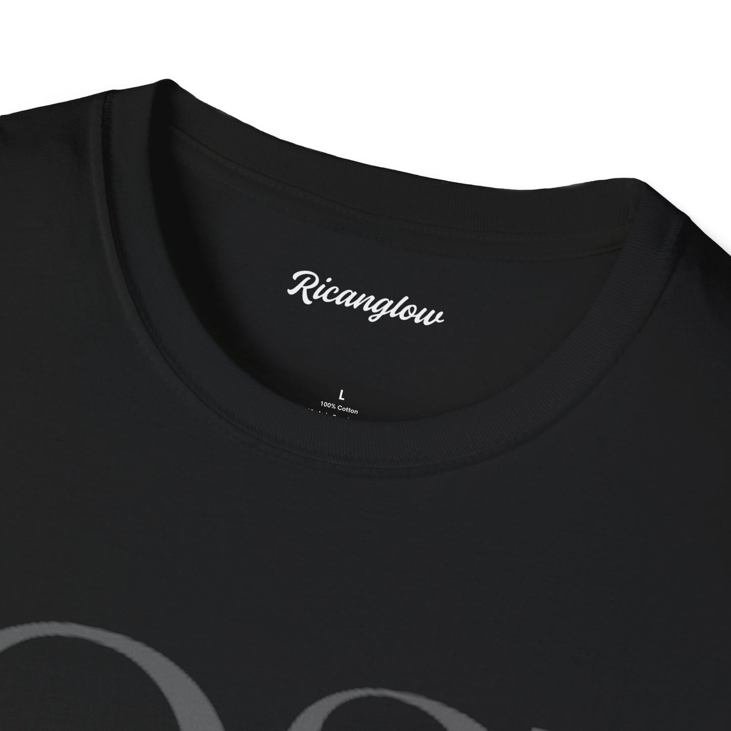 Unisex Soft-Style T-Shirt with QSJ Logo(Black/white)