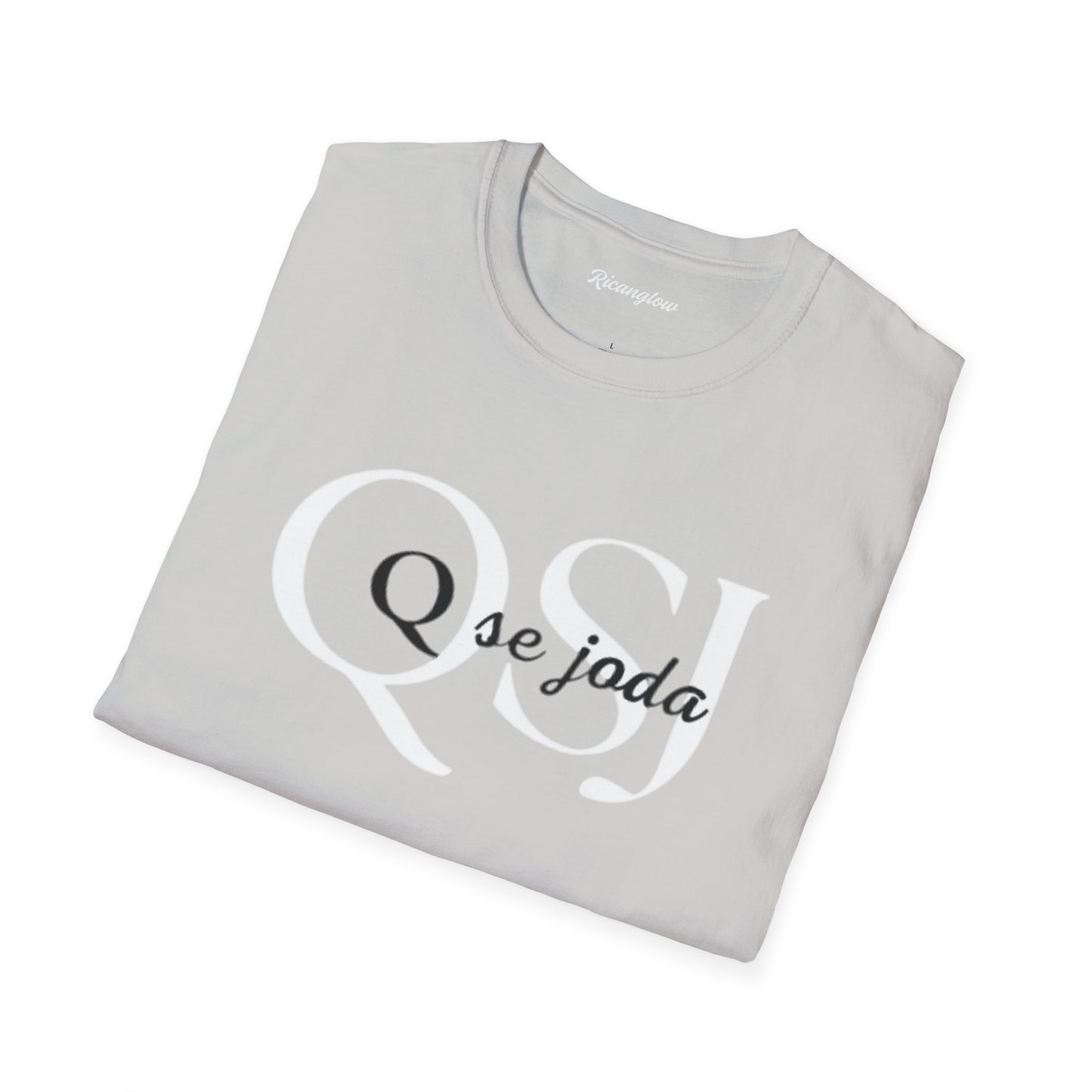 Unisex Soft-Style T-Shirt with QSJ Logo(White/black)