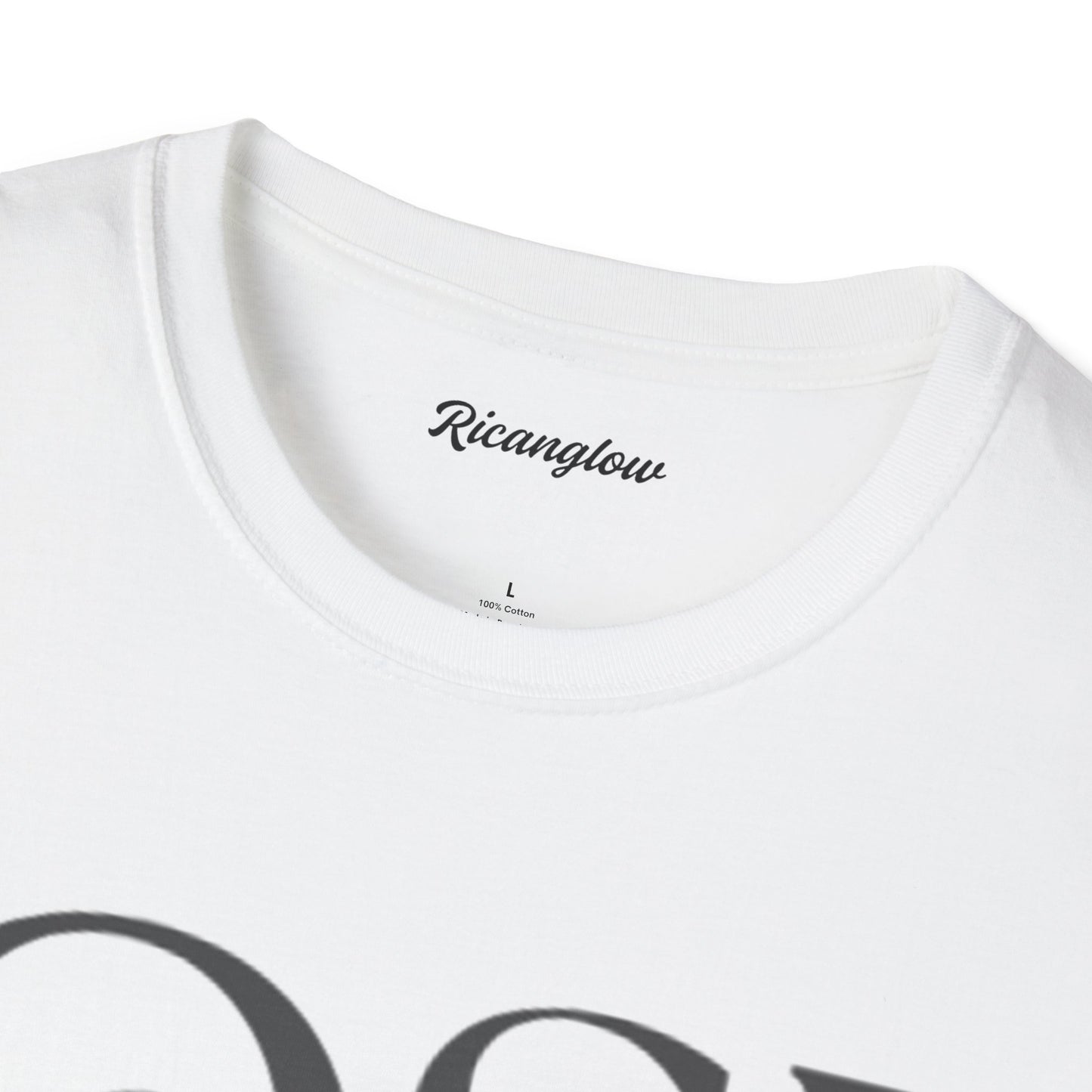 Unisex Soft-Style T-Shirt with QSJ Logo(Black/white)