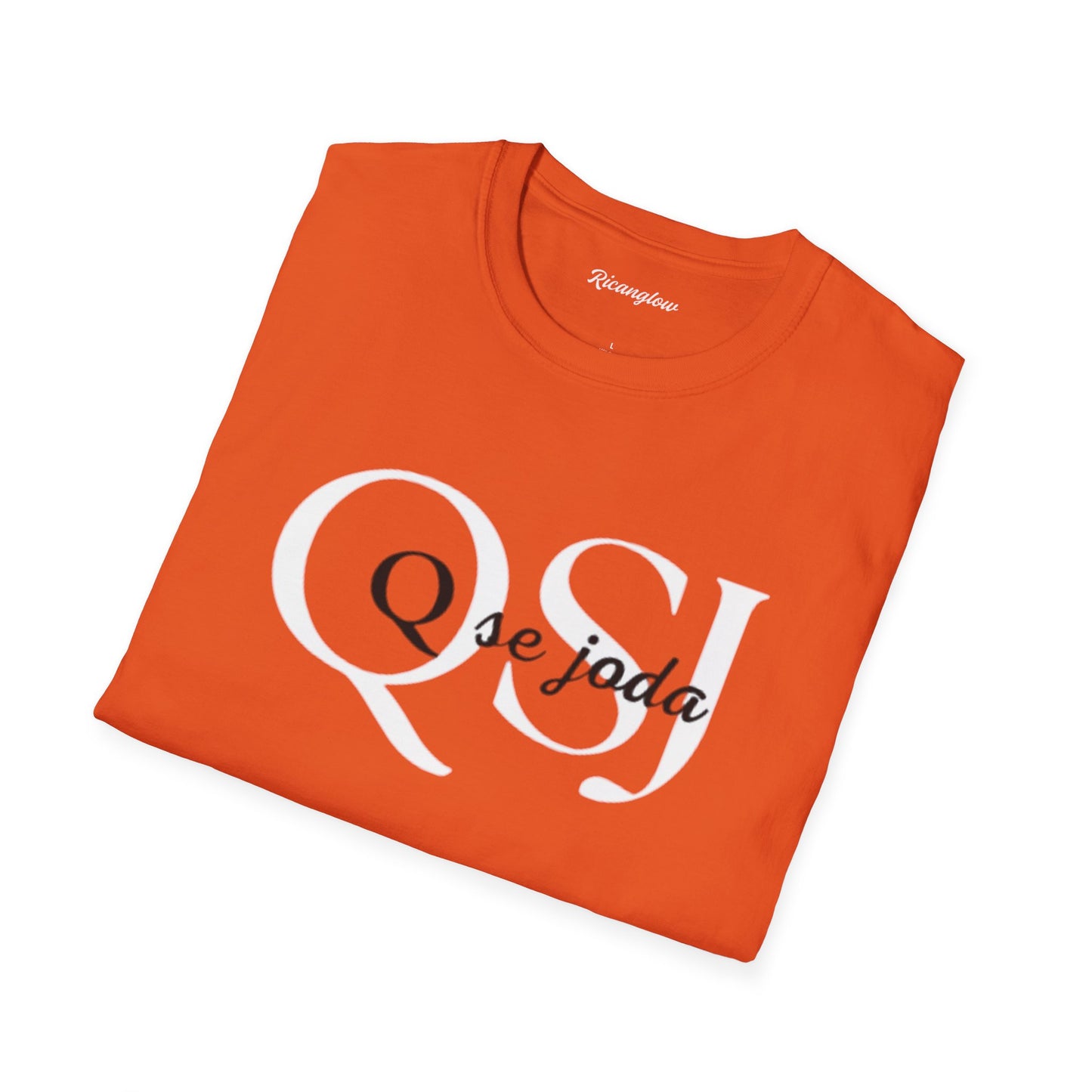 Unisex Soft-Style T-Shirt with QSJ Logo(White/black)