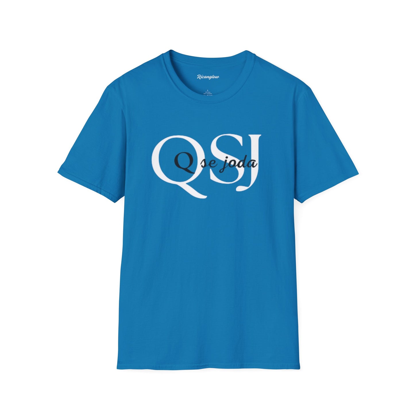 Unisex Soft-Style T-Shirt with QSJ Logo(White/black)