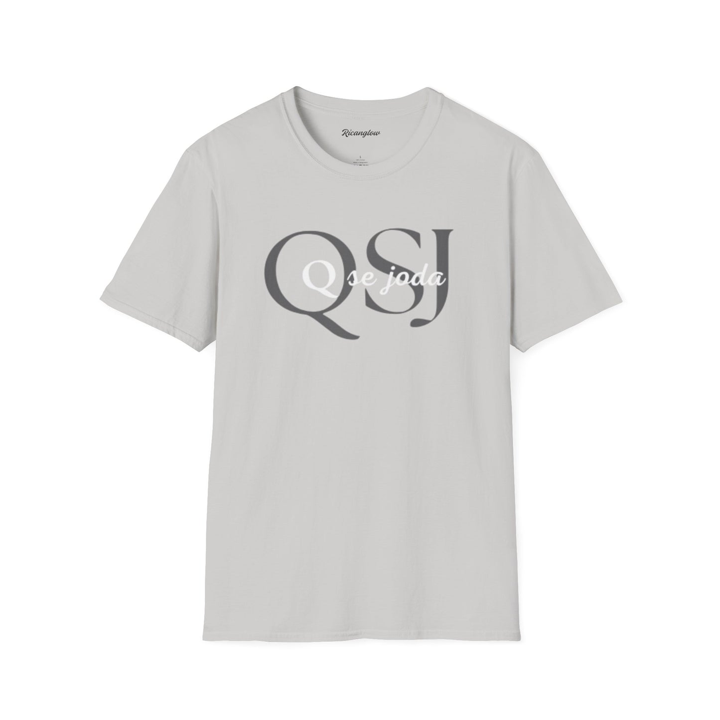 Unisex Soft-Style T-Shirt with QSJ Logo(Black/white)