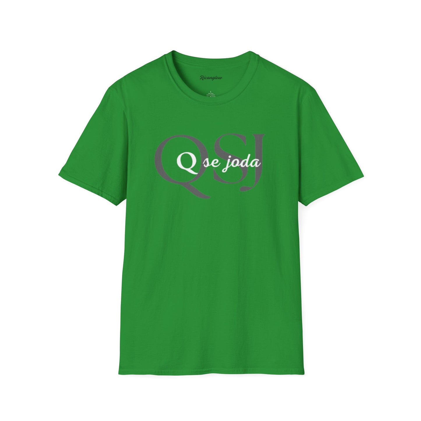 Unisex Soft-Style T-Shirt with QSJ Logo(Black/white)