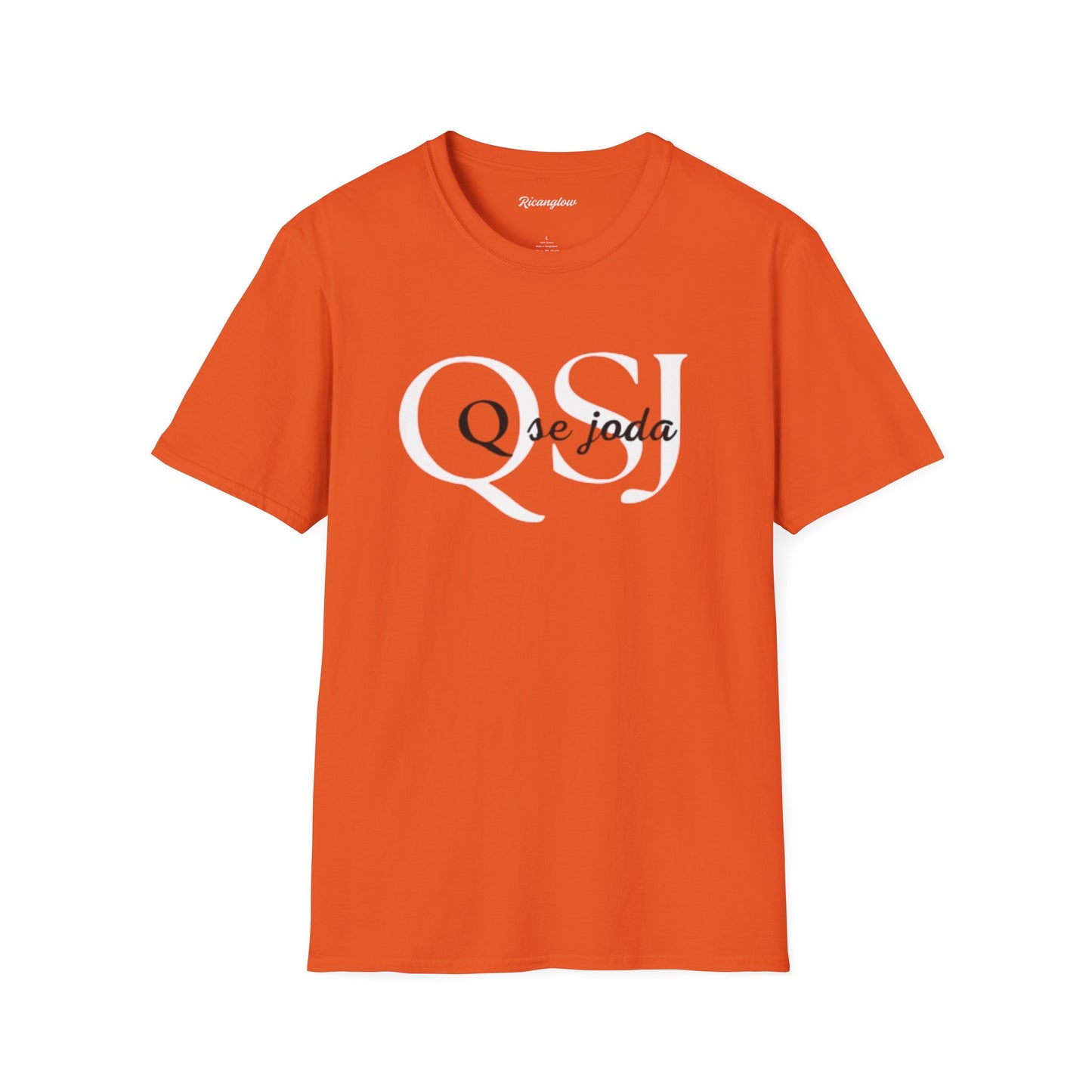 Unisex Soft-Style T-Shirt with QSJ Logo(White/black)
