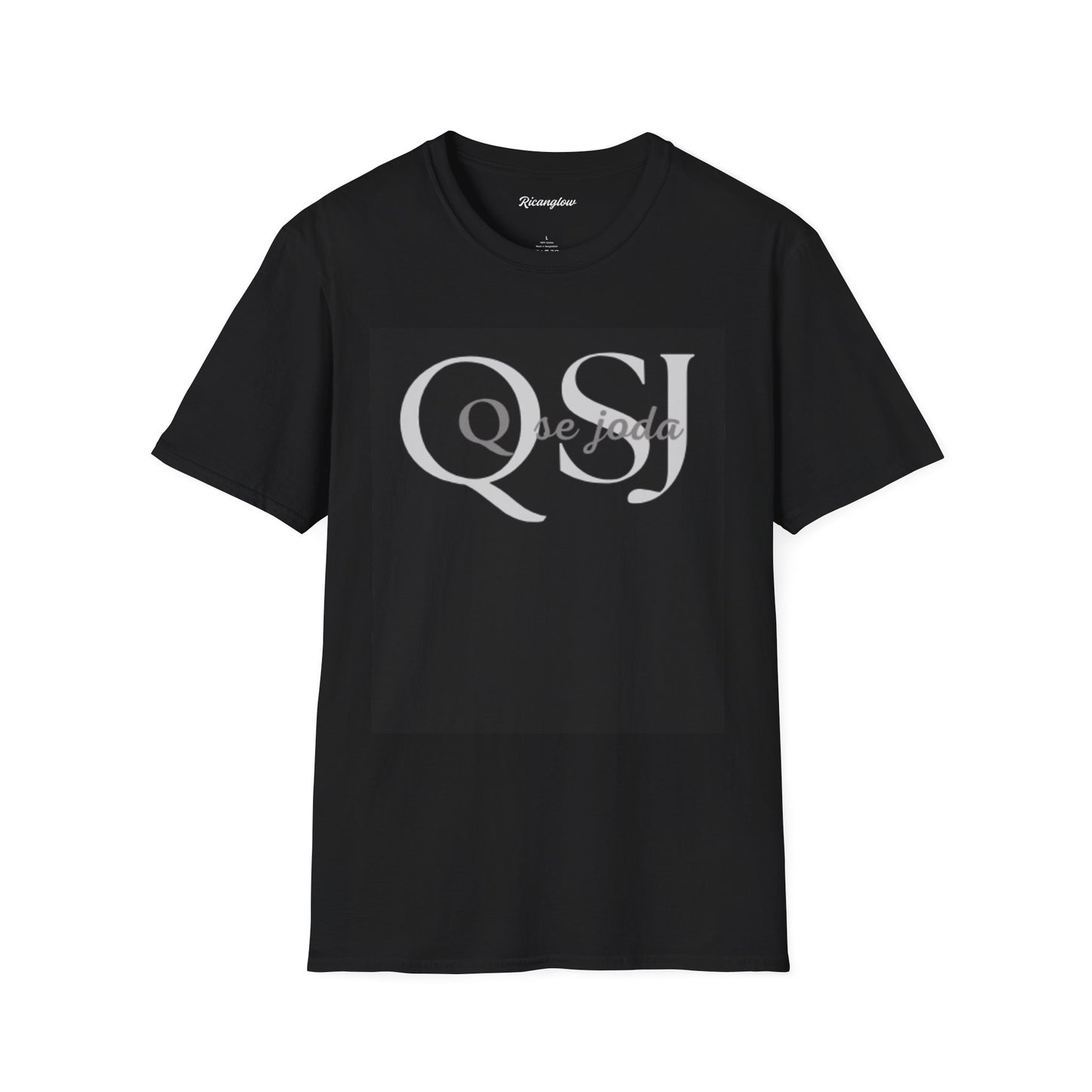 Unisex Soft-Style T-Shirt with QSJ Logo(White/black)