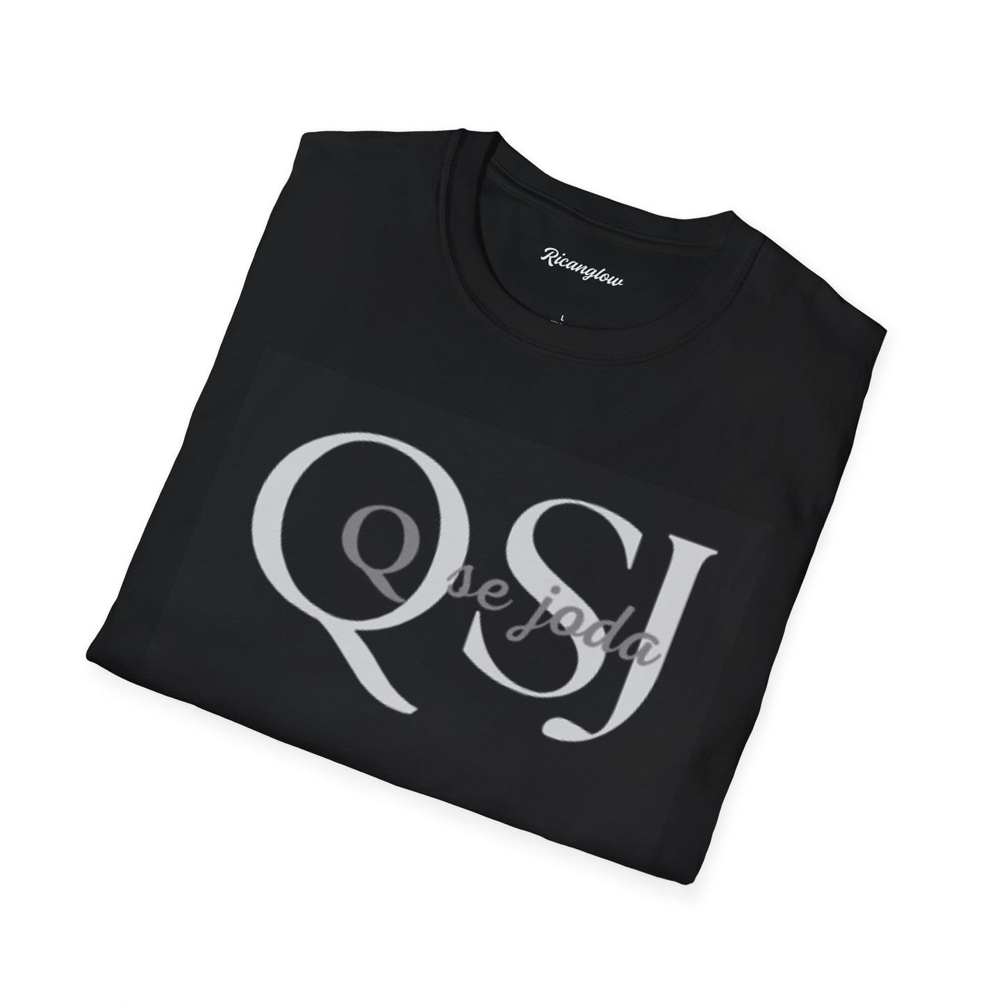 Unisex Soft-Style T-Shirt with QSJ Logo(White/black)