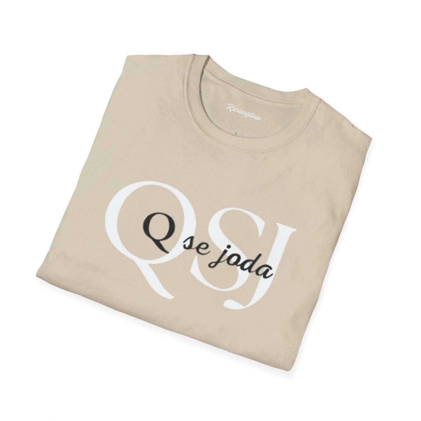 Unisex Soft-Style T-Shirt with QSJ Logo(White/black)