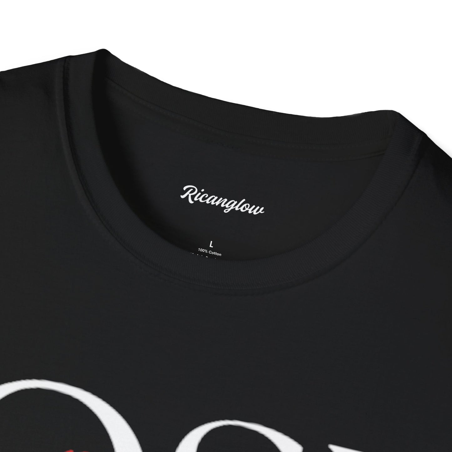 "Express yourself" Unisex Soft-style T-Shirt (Black/red)
