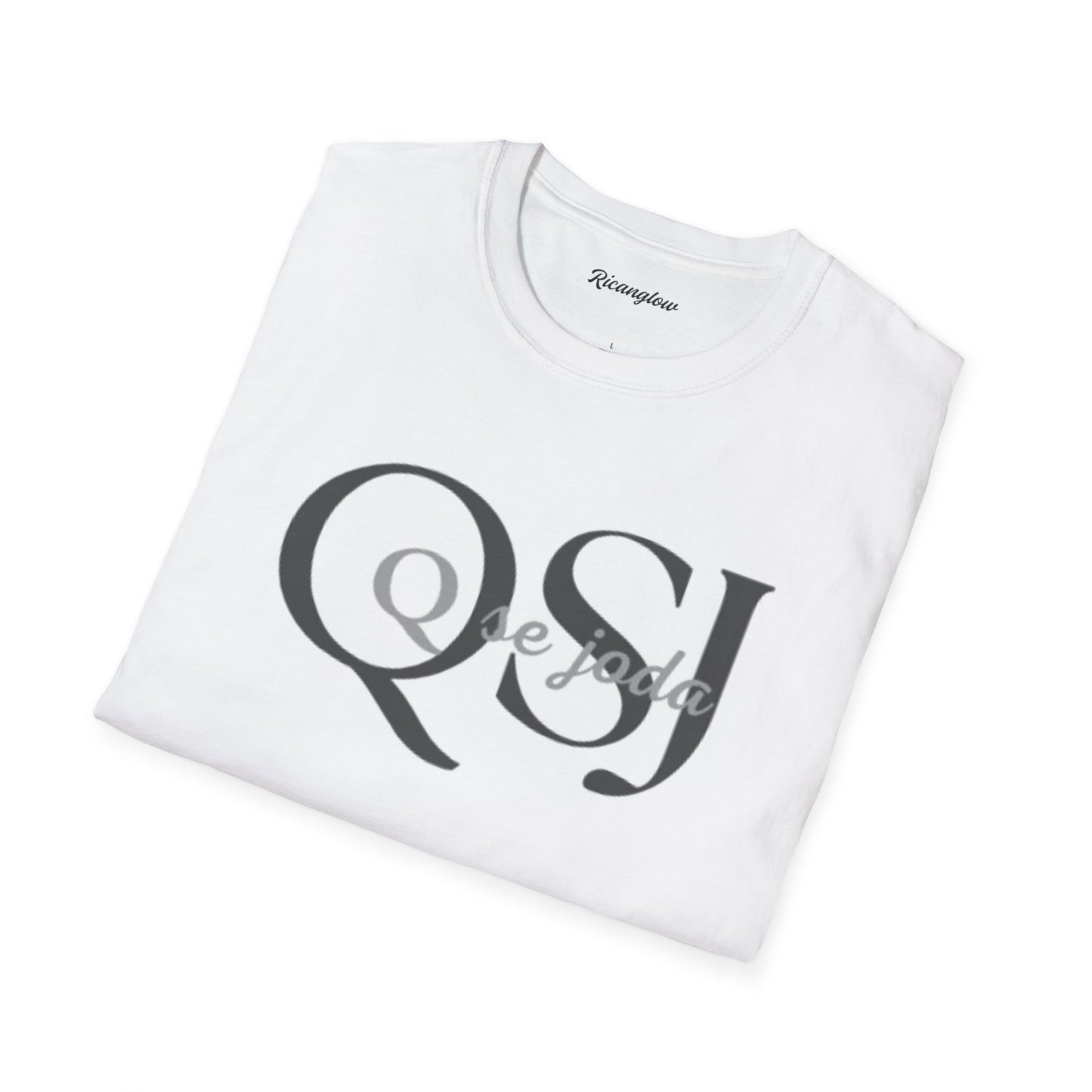 Unisex Soft-Style T-Shirt with QSJ Logo(Black/white)