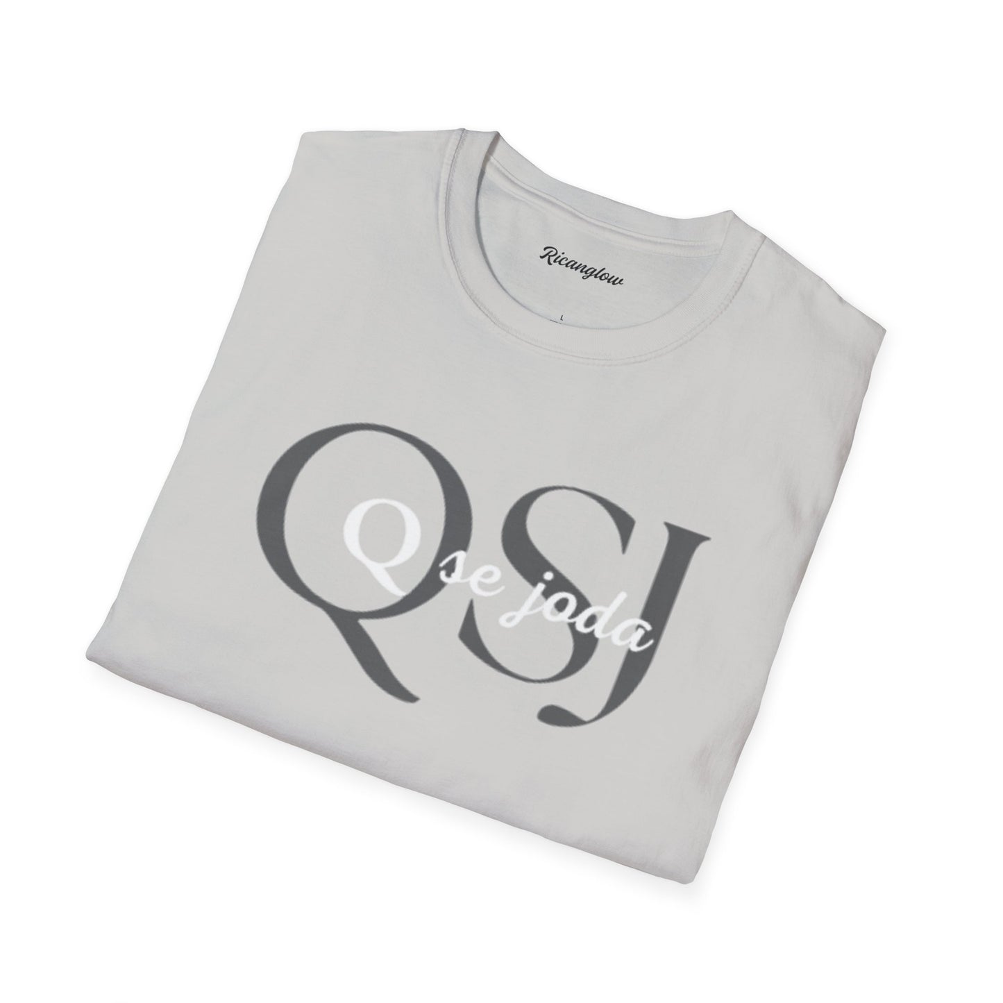 Unisex Soft-Style T-Shirt with QSJ Logo(Black/white)