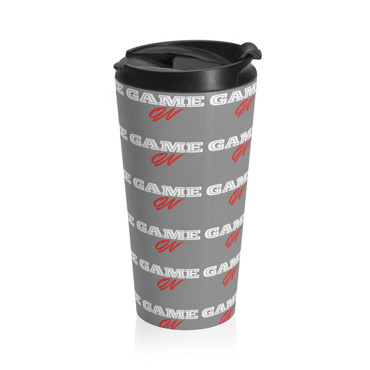 "Game On" Steel Travel Mug . Perfect for Gamers & Students.