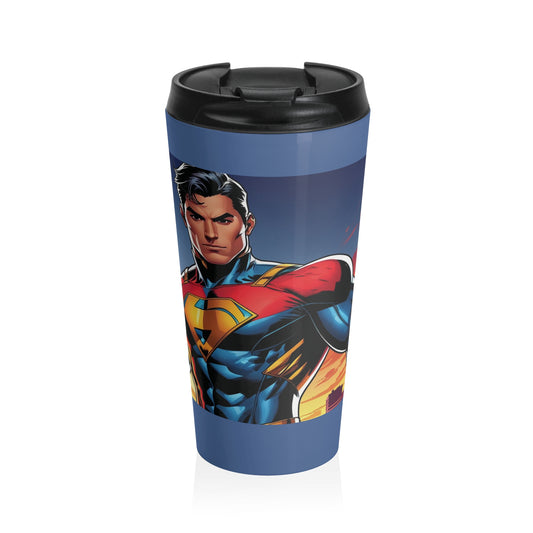 "Superman" sleek stainless steel mug, designed for your favorite beverages.