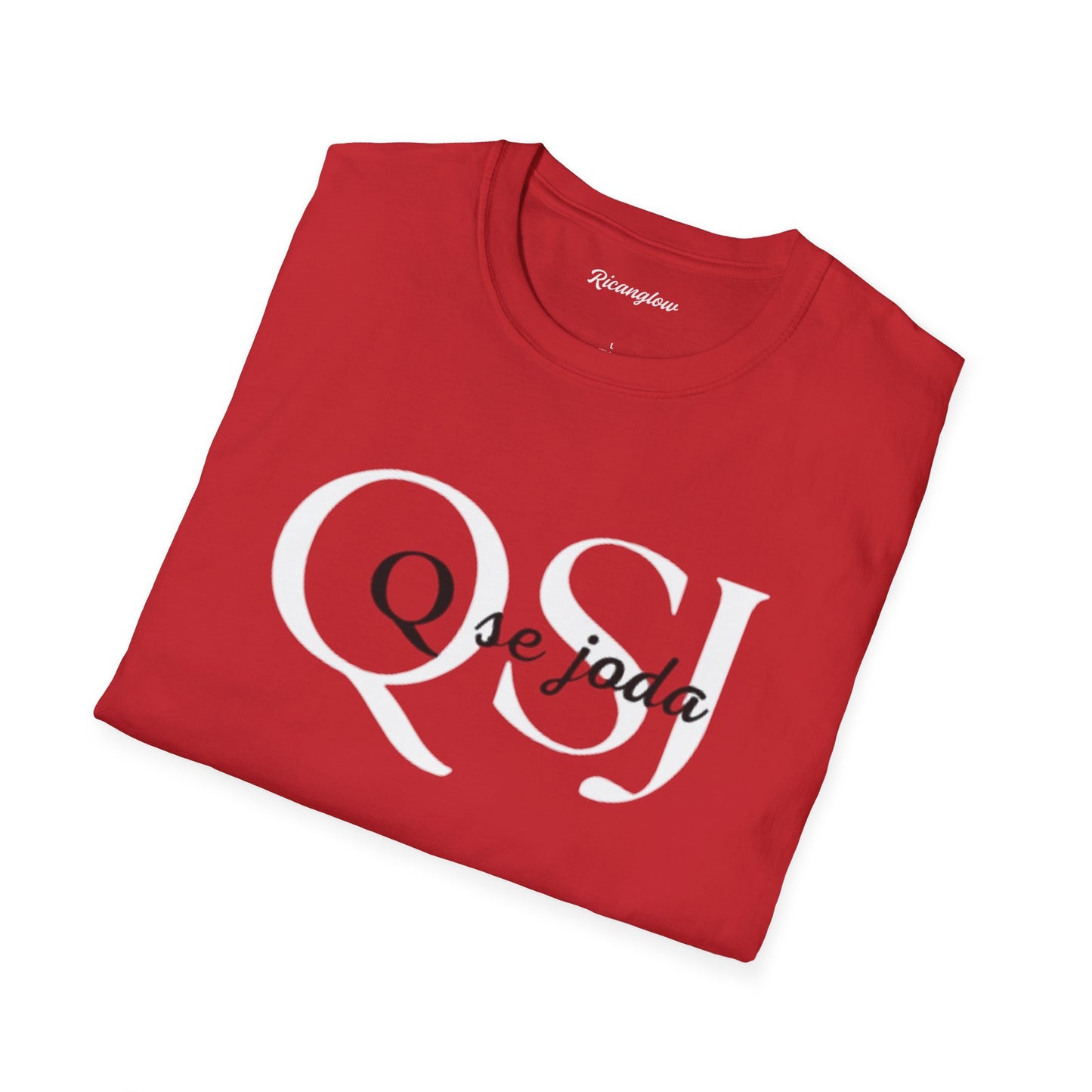Unisex Soft-Style T-Shirt with QSJ Logo(White/black)