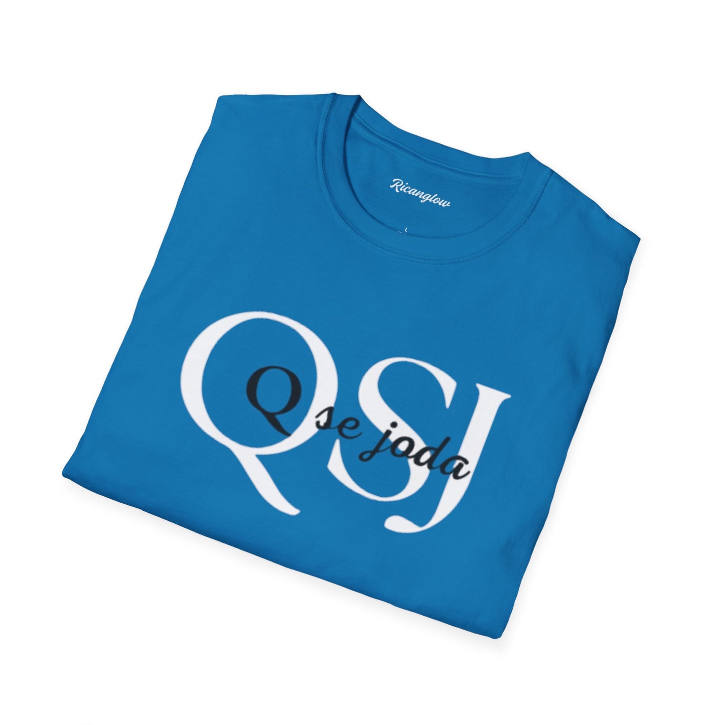 Unisex Soft-Style T-Shirt with QSJ Logo(White/black)