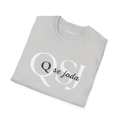 Unisex Soft-Style T-Shirt with QSJ Logo(White/black)