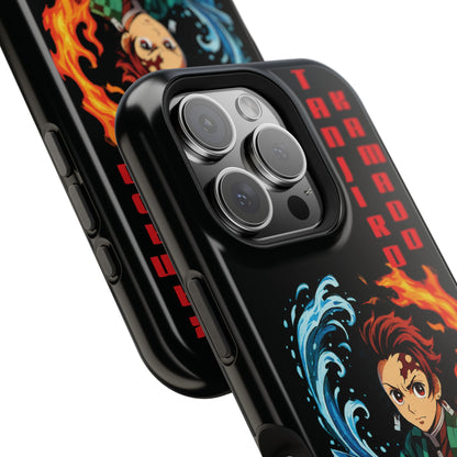 Phone Case — Tanjiro Kamado Anime Fire & Water Magnetic Impact Case