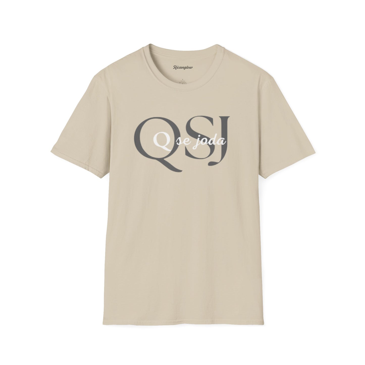 Unisex Soft-Style T-Shirt with QSJ Logo(Black/white)