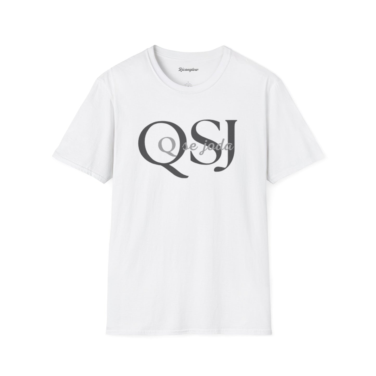 Unisex Soft-Style T-Shirt with QSJ Logo(Black/white)