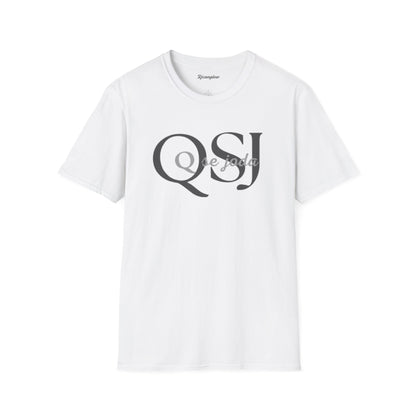 Unisex Soft-Style T-Shirt with QSJ Logo(Black/white)