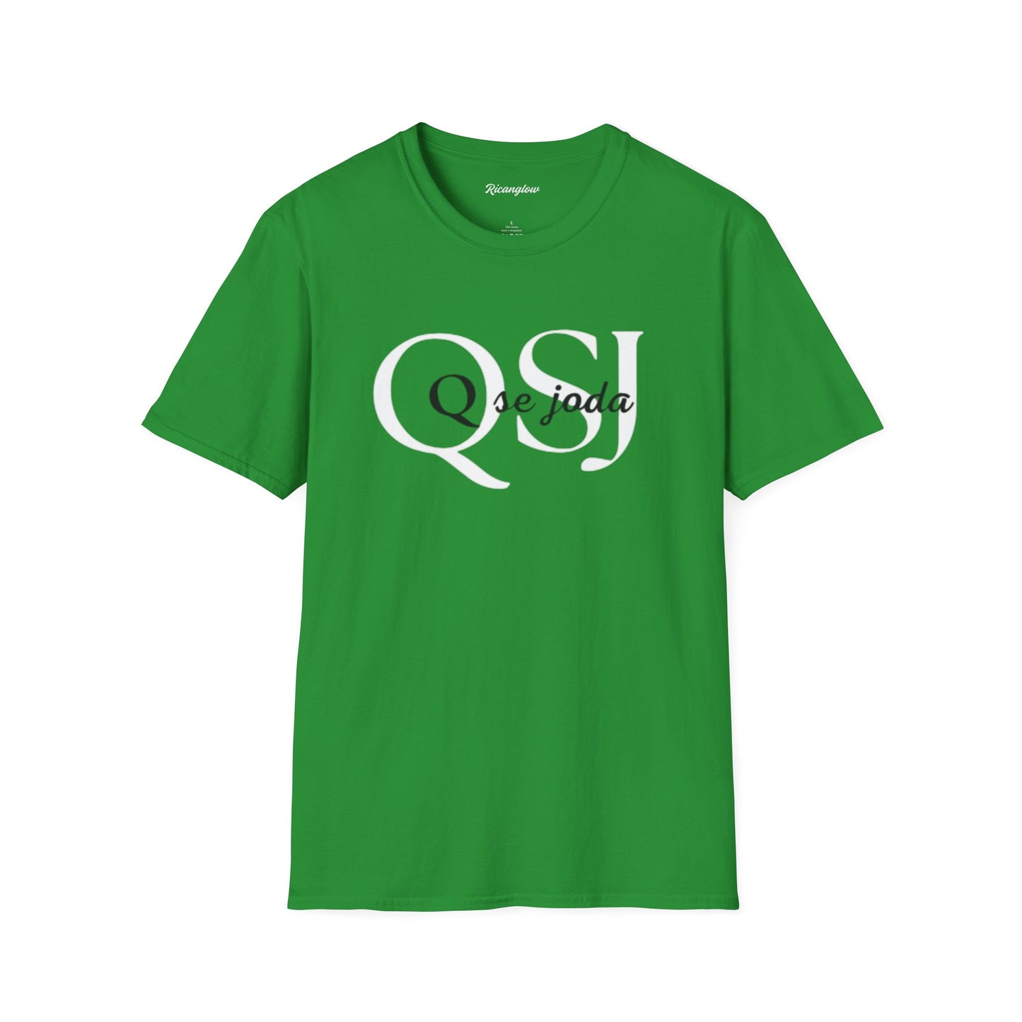 Unisex Soft-Style T-Shirt with QSJ Logo(White/black)