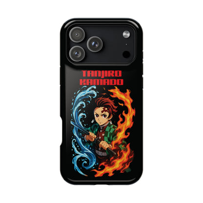 Phone Case — Tanjiro Kamado Anime Fire & Water Magnetic Impact Case