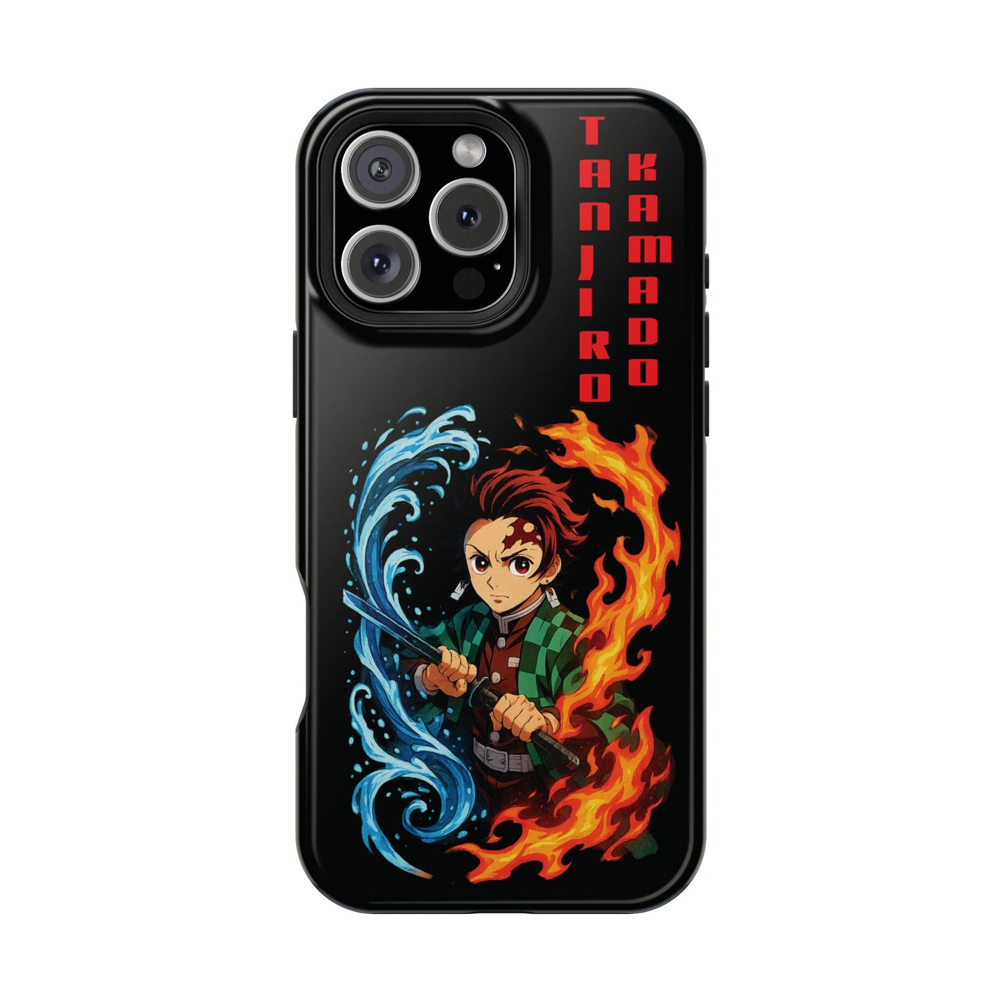 Phone Case — Tanjiro Kamado Anime Fire & Water Magnetic Impact Case