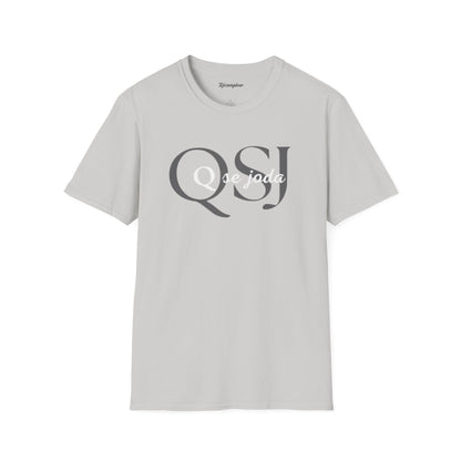 Unisex Soft-Style T-Shirt with QSJ Logo(Black/white)