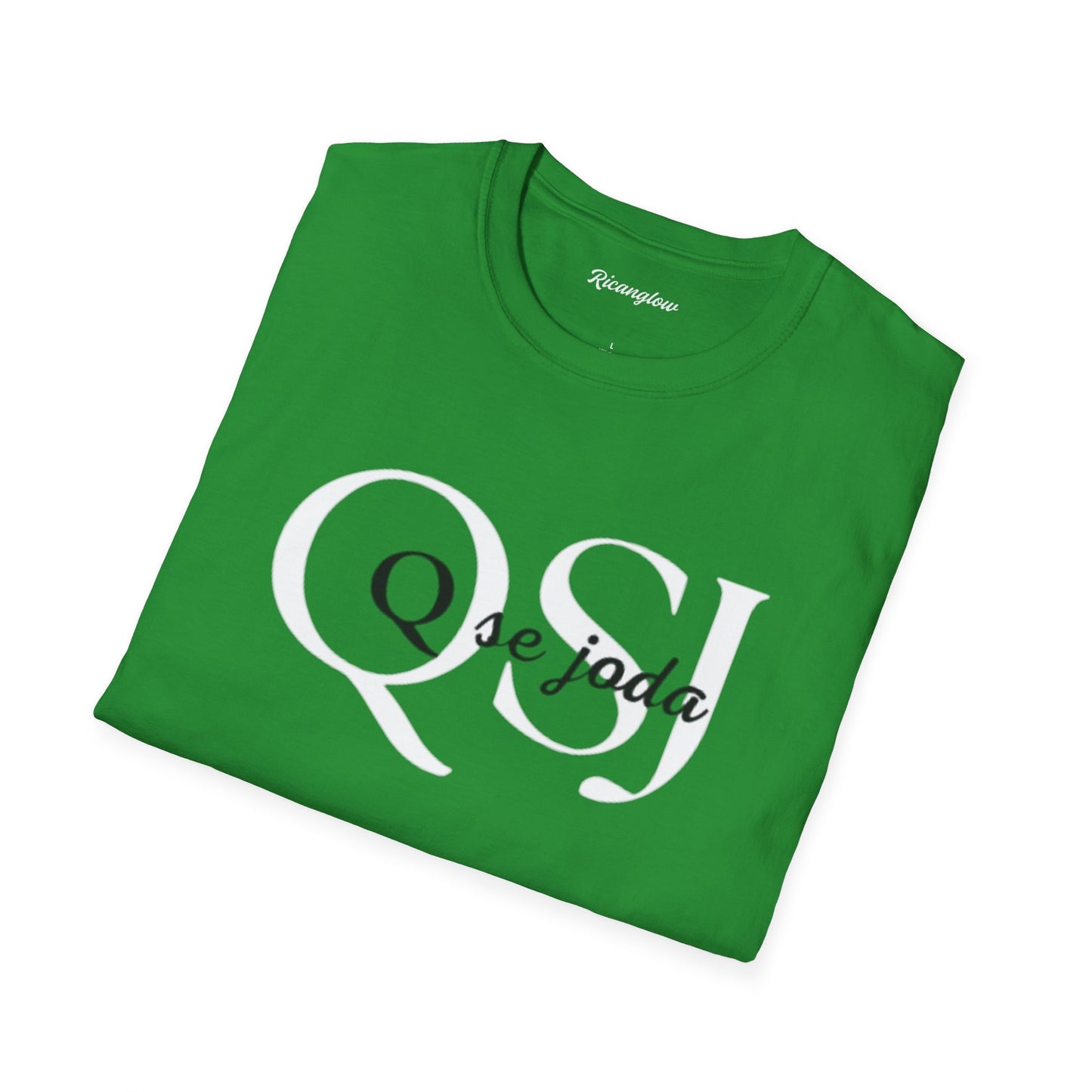 Unisex Soft-Style T-Shirt with QSJ Logo(White/black)