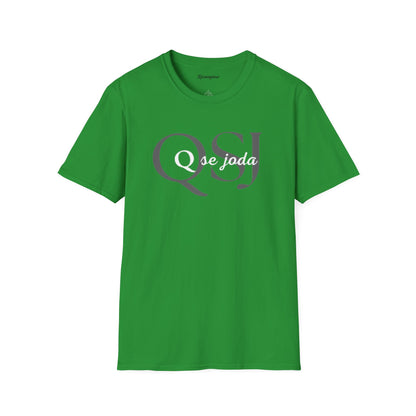Unisex Soft-Style T-Shirt with QSJ Logo(Black/white)