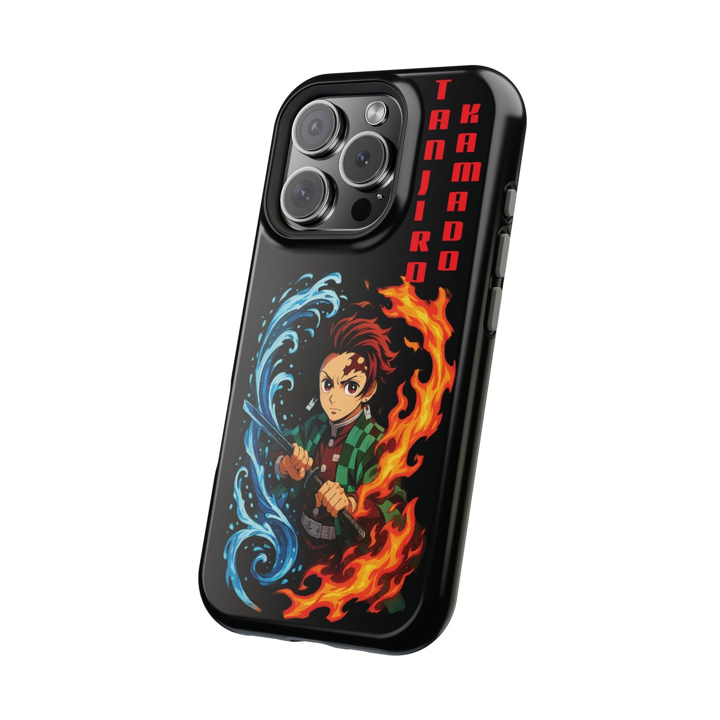 Phone Case — Tanjiro Kamado Anime Fire & Water Magnetic Impact Case