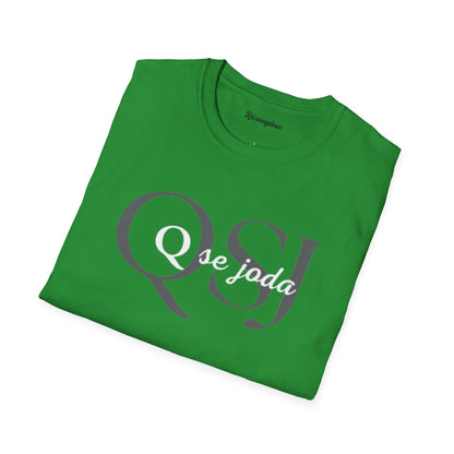 Unisex Soft-Style T-Shirt with QSJ Logo(Black/white)