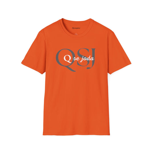 Unisex Soft-Style T-Shirt with QSJ Logo(Black/white)
