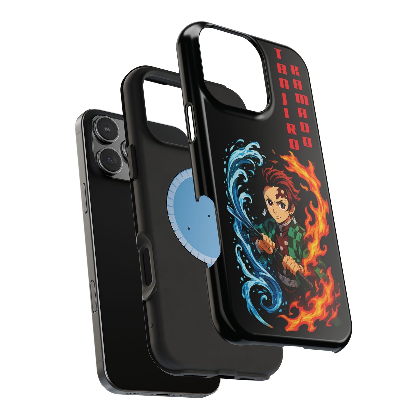 Phone Case — Tanjiro Kamado Anime Fire & Water Magnetic Impact Case