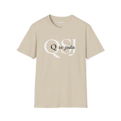 Unisex Soft-Style T-Shirt with QSJ Logo(White/black)