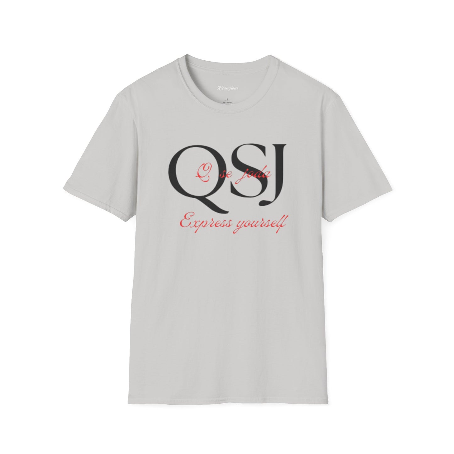 "Express yourself" Unisex Soft-style T-Shirt (Black/red)