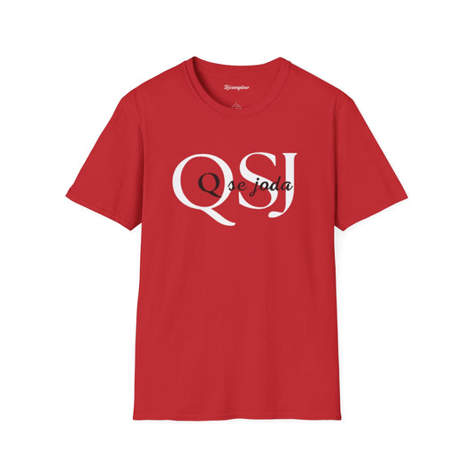 Unisex Soft-Style T-Shirt with QSJ Logo(White/black)