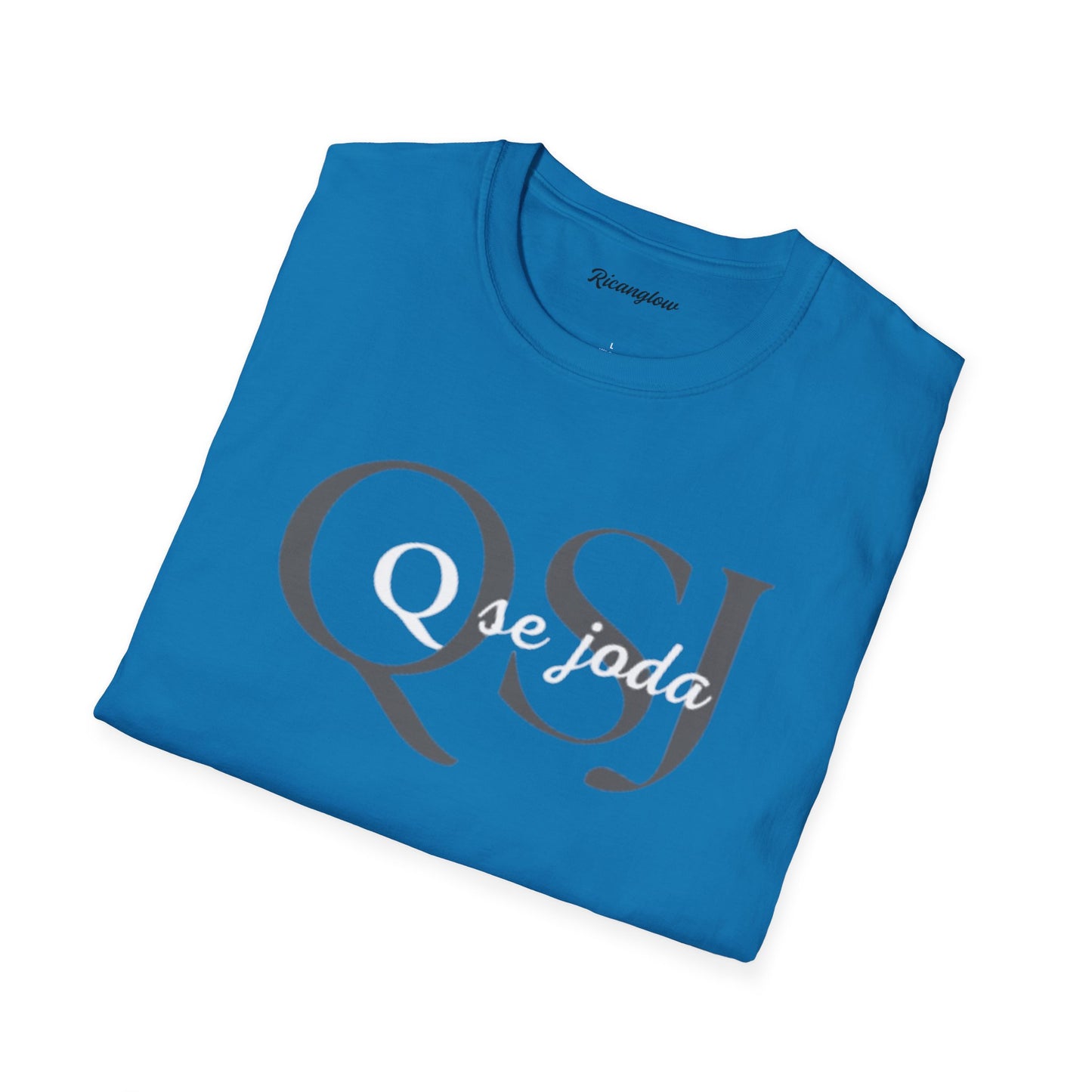 Unisex Soft-Style T-Shirt with QSJ Logo(Black/white)