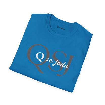Unisex Soft-Style T-Shirt with QSJ Logo(Black/white)