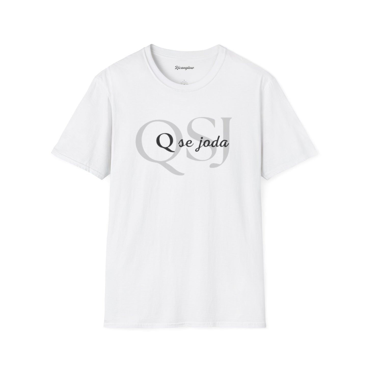 Unisex Soft-Style T-Shirt with QSJ Logo(White/black)