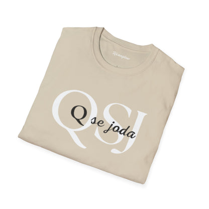 Unisex Soft-Style T-Shirt with QSJ Logo(White/black)