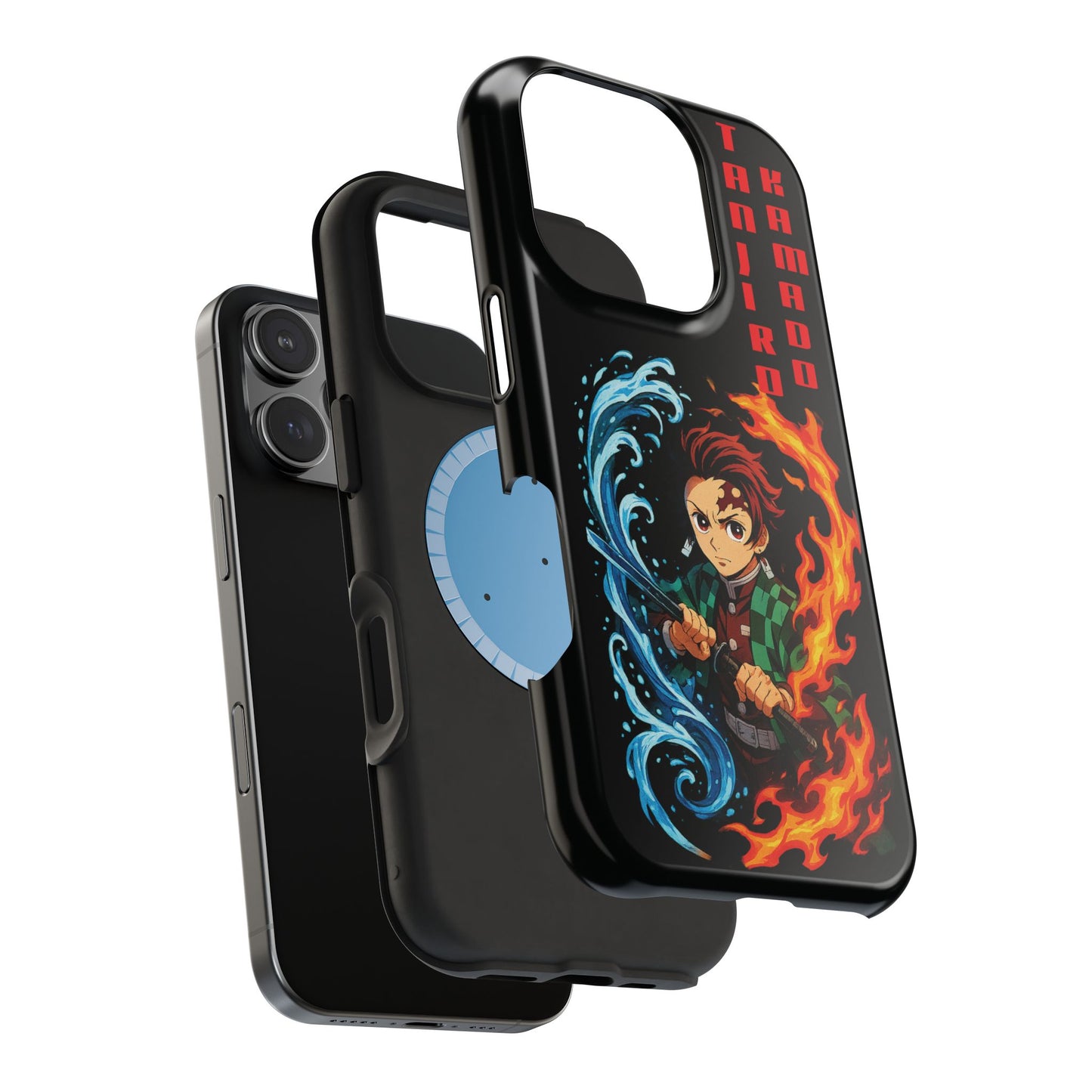 Phone Case — Tanjiro Kamado Anime Fire & Water Magnetic Impact Case