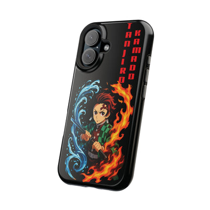 Phone Case — Tanjiro Kamado Anime Fire & Water Magnetic Impact Case