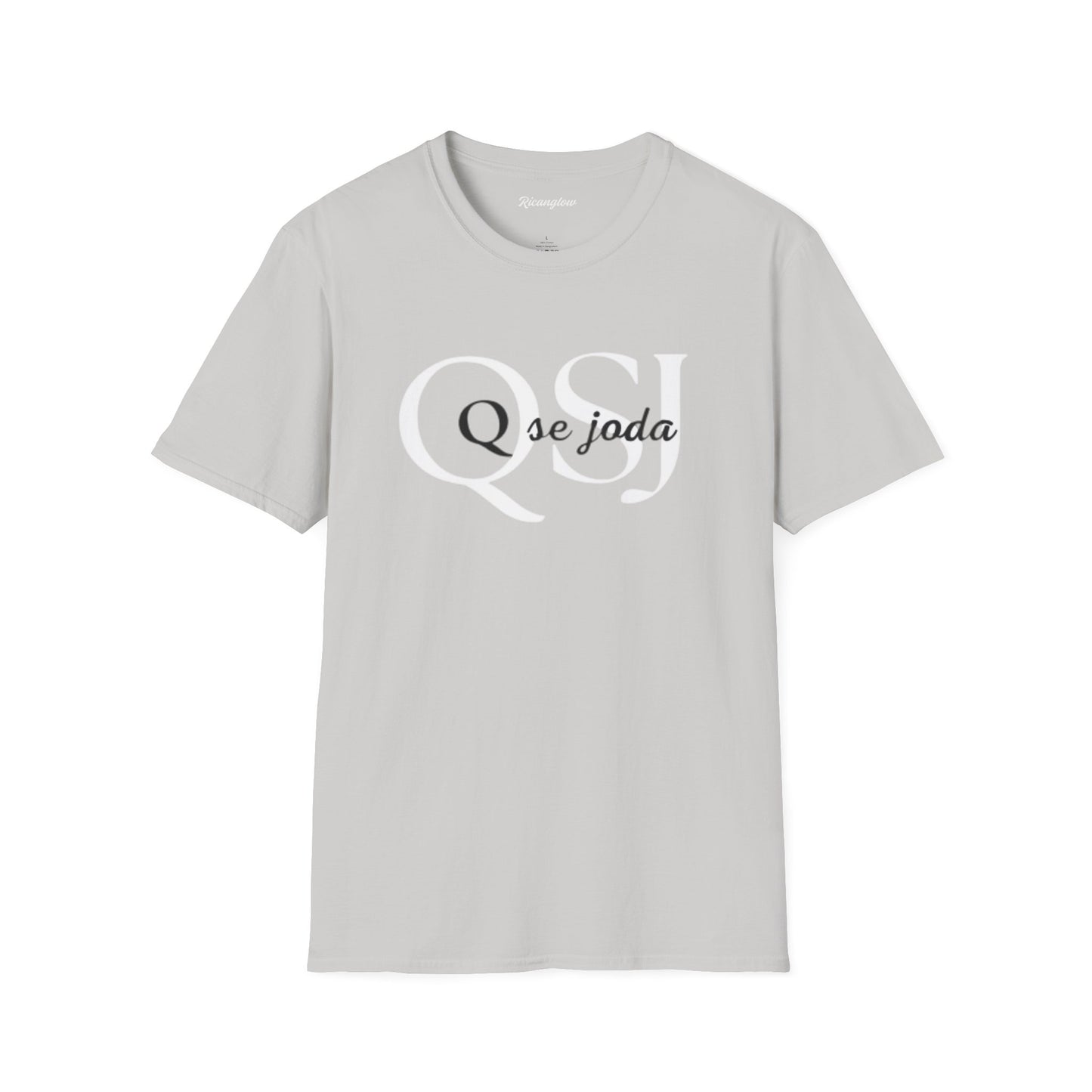 Unisex Soft-Style T-Shirt with QSJ Logo(White/black)