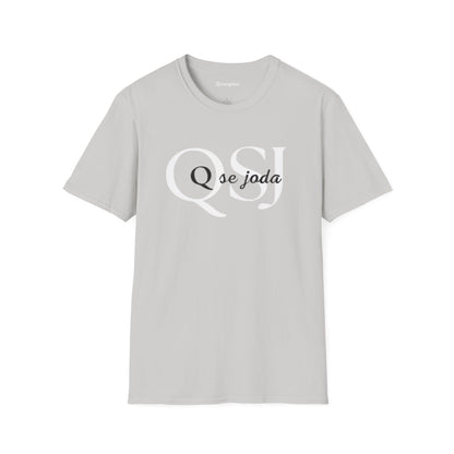 Unisex Soft-Style T-Shirt with QSJ Logo(White/black)