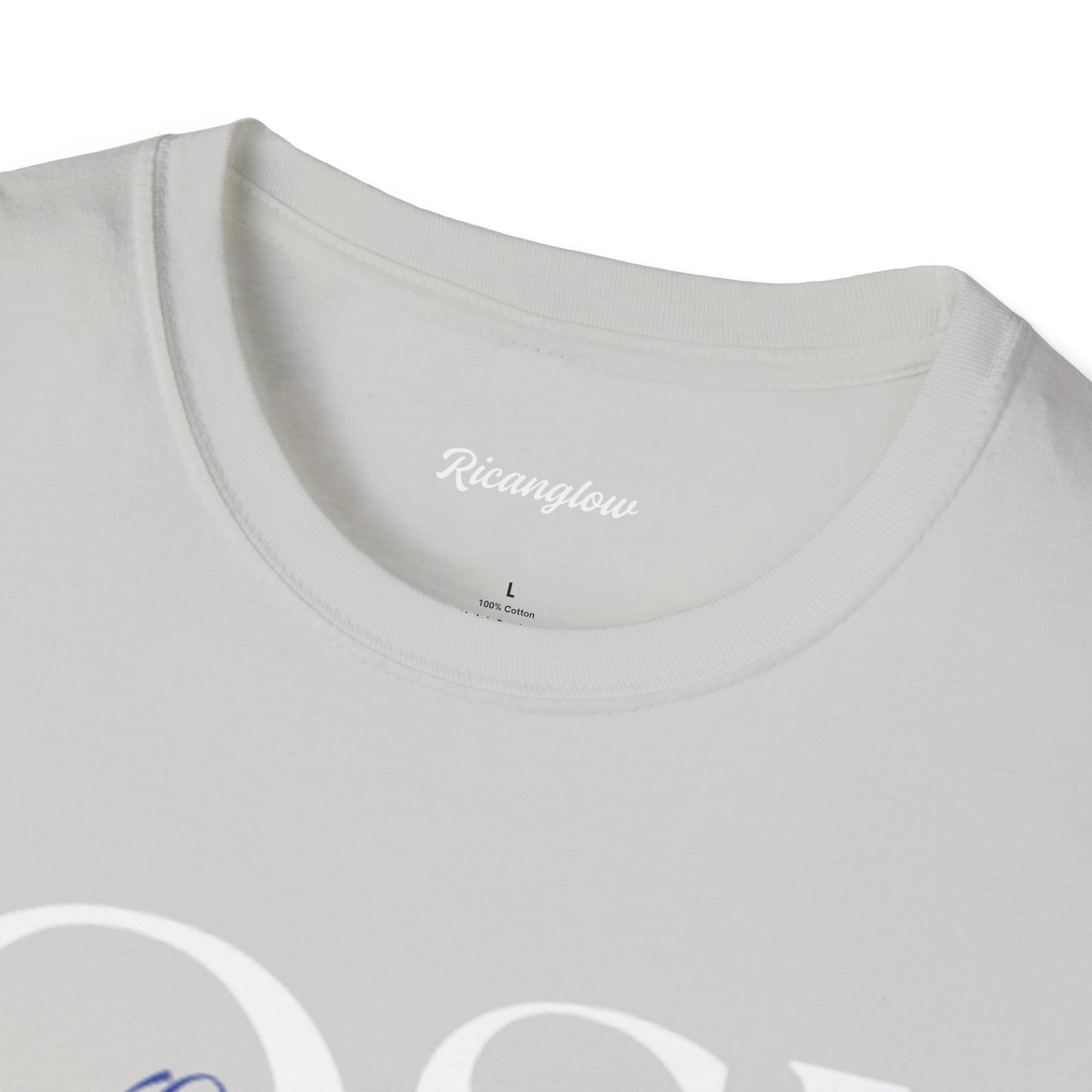 "QSJ Express yourself" Unisex Soft-style T-Shirt (Gray/blue)