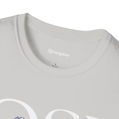 "QSJ Express yourself" Unisex Soft-style T-Shirt (Gray/blue)
