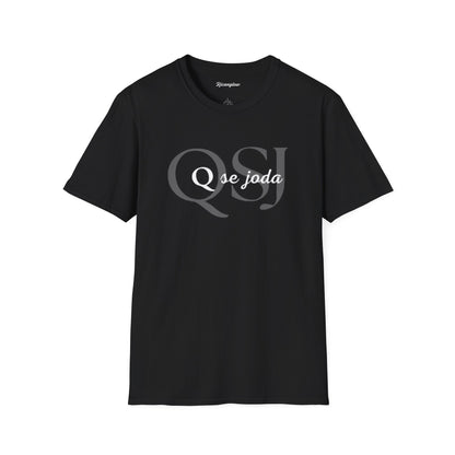 Unisex Soft-Style T-Shirt with QSJ Logo(Black/white)