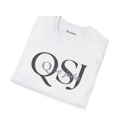 Unisex Soft-Style T-Shirt with QSJ Logo(Black/white)